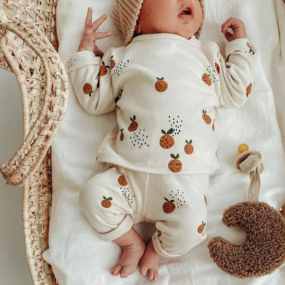 Cute Long Sleeve Cotton Pajama Set for Kids _ # BAAA81810023