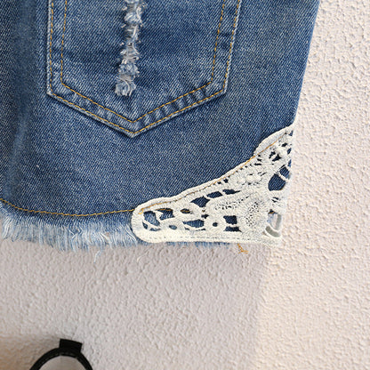 Cute Summer Girls' Lace Shorts for Ages 3-8 - # GIAA21610001