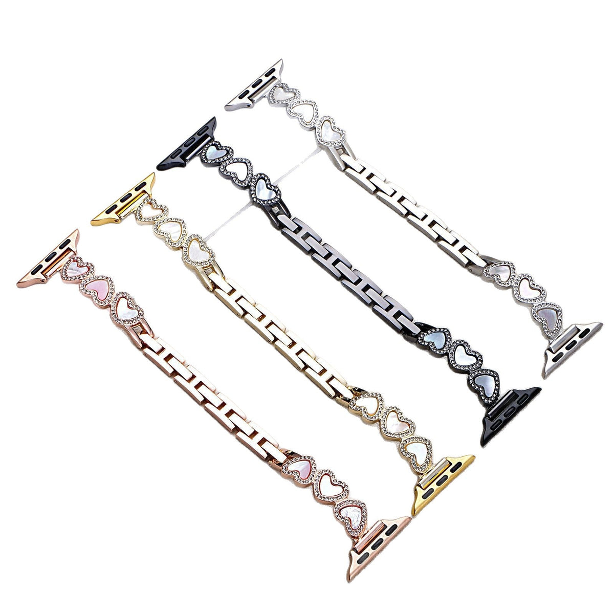 Loving-Heart Shell Metal Watch Strap