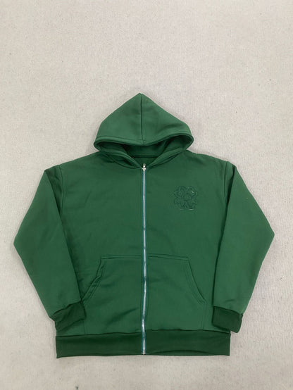 Loose-fit Tailored Hooded Zip-up Sweatshirt Jacket