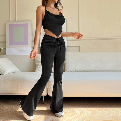 Stylish High-waisted Flared Pants