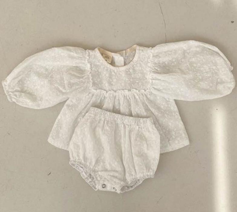 Embroidered Plaid Baby Girl Bloomers Set Cotton