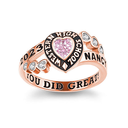 December Birthstone Engraved Ring