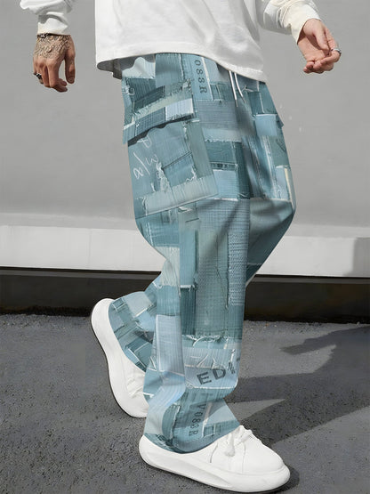 Pink Camo Cargo Pants Printed Design Trendy Casual Loose-Fit Versatile And Breathable Trousers