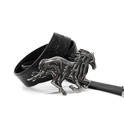 Textured Embossed Full-grain Leather Belt