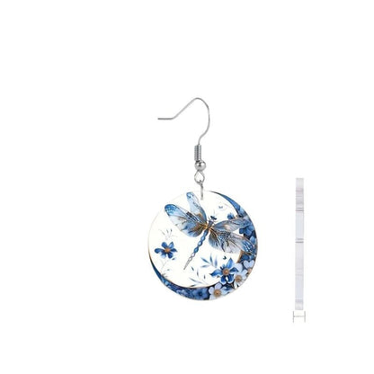 Blue Dragonfly Animal Acrylic Earrings