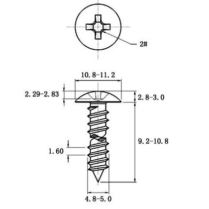 Stainless Steel Cross Big Head Self-tapping Screw Mushroom-shaped Haircut Round Head