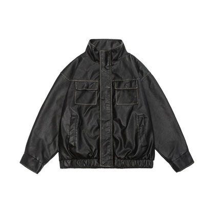 American Retro Biker's Leather Loose