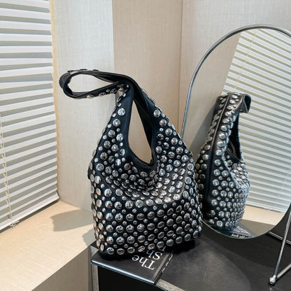 New Punk-style Studded Single-shoulder Bag