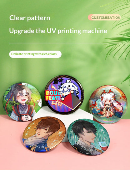 Anime Square Customized Iron Brooch Around