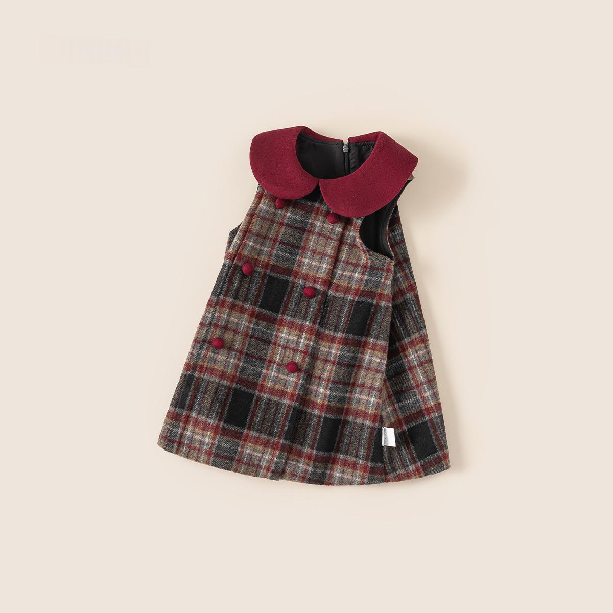 Ruffle-neck Sleeveless Childrens Dress