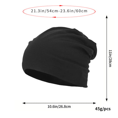 All-season, Versatile Solid-color Slouchy Beanie With A Knitted Wrap-around Design