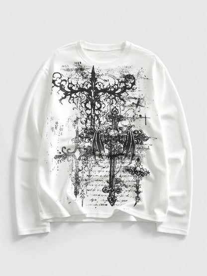 Letter Skull Print Personalized Casual Top