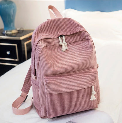 Customisable Velour Fabric Large Capacity Backpack