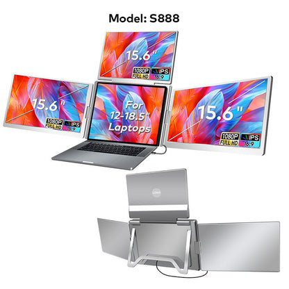 Portable Triple-screen Display Connect Three Screens With A Single Cable Laptop Secondary Display Monitor