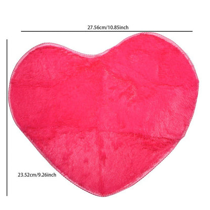 Heart-shaped Silk Wool Bedroom Love Floor Mat Bedside Lint-free Cute Heart Shape Carpet