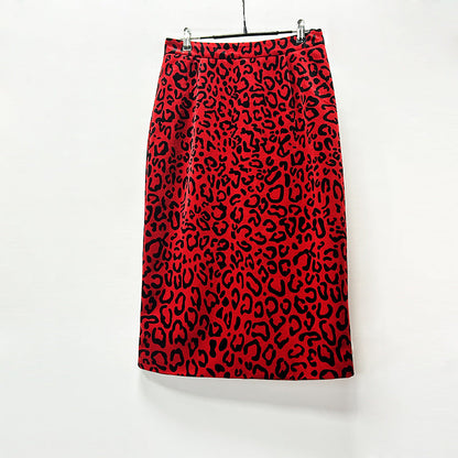 Leopard Print Double Breasted Blazer & Midi Pencil Skirt 2-Piece Suit Set