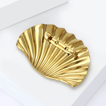 Exquisite And Fashionable Stainless-steel Shell-shaped Brooch