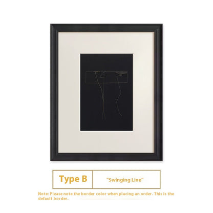 Black And White Lines High-end Abstract Paintingfor Hanging Retro Decorative Painting