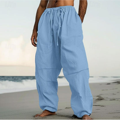 Beach Straight-leg Pants Plain Color Comfortable Daily Street