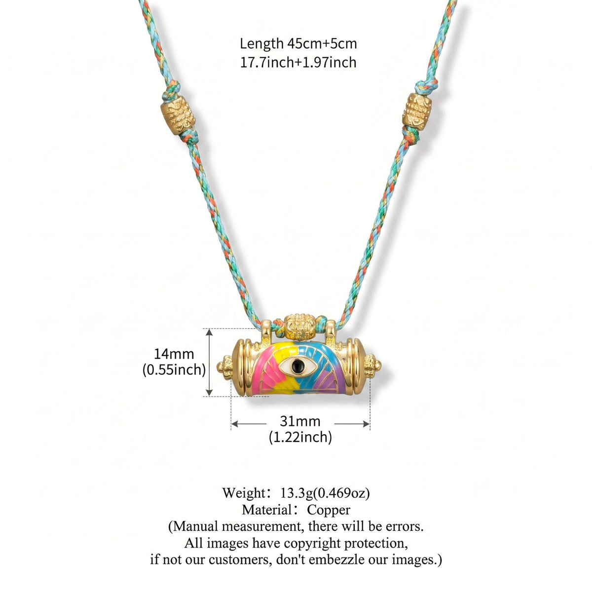 Evil Eye Kaleidoscope Necklace Clavicle Chain