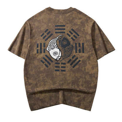 Koi Top Chinese Trendy Embroidered Short Sleeve