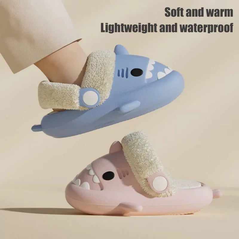 Detachable Kids Winter Shark Slippers - # BOAA71410001