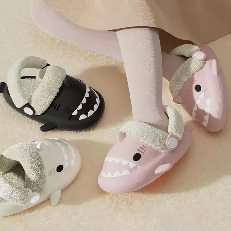 Detachable Kids Winter Shark Slippers - # BOAA71410001