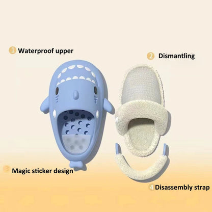 Detachable Kids Winter Shark Slippers - # BOAA71410001