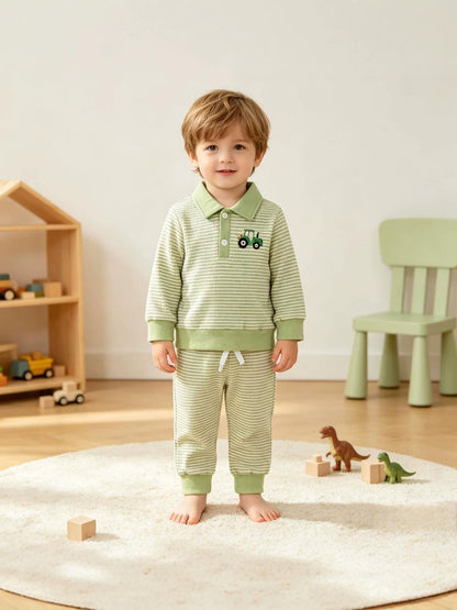 Childrens Long-sleeve Zip-up Top And Pants Set