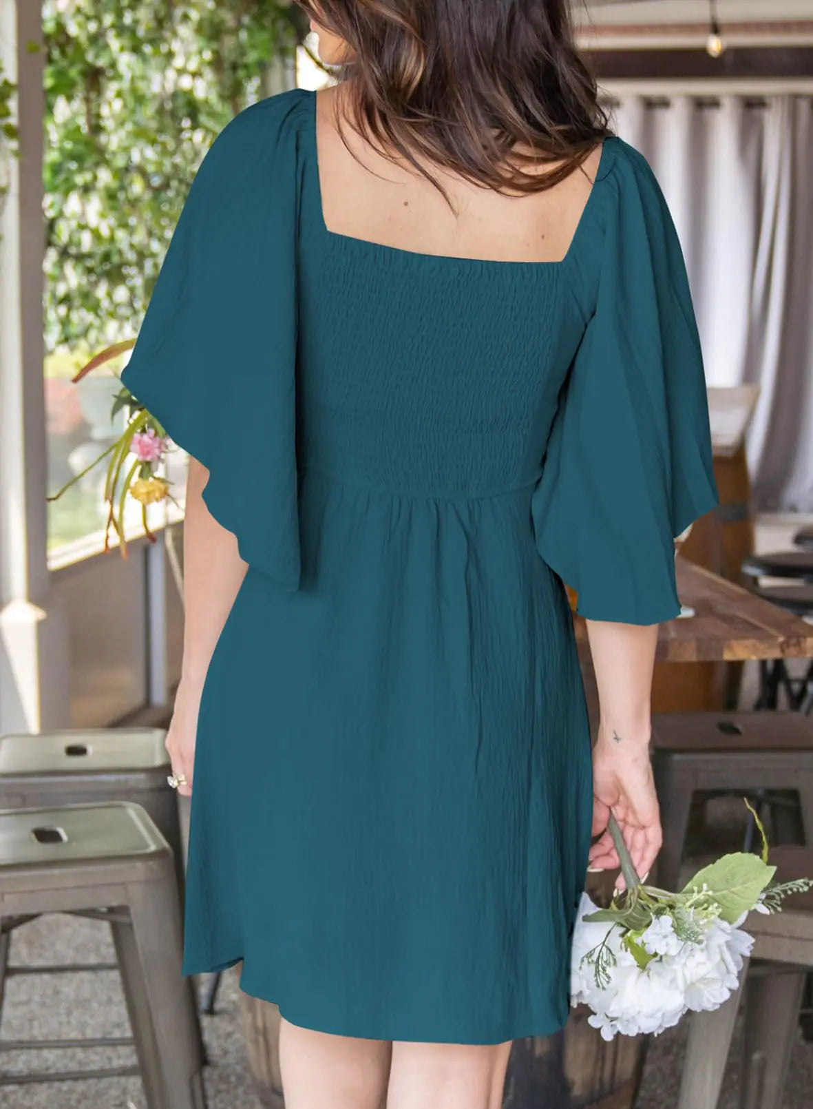 Dokotoo Womens Dresses 2024 Fall Summer Deep V Neck Elegant Bow tie Mini Dress S-XL X-Large Sea Green - # GIAA231710006