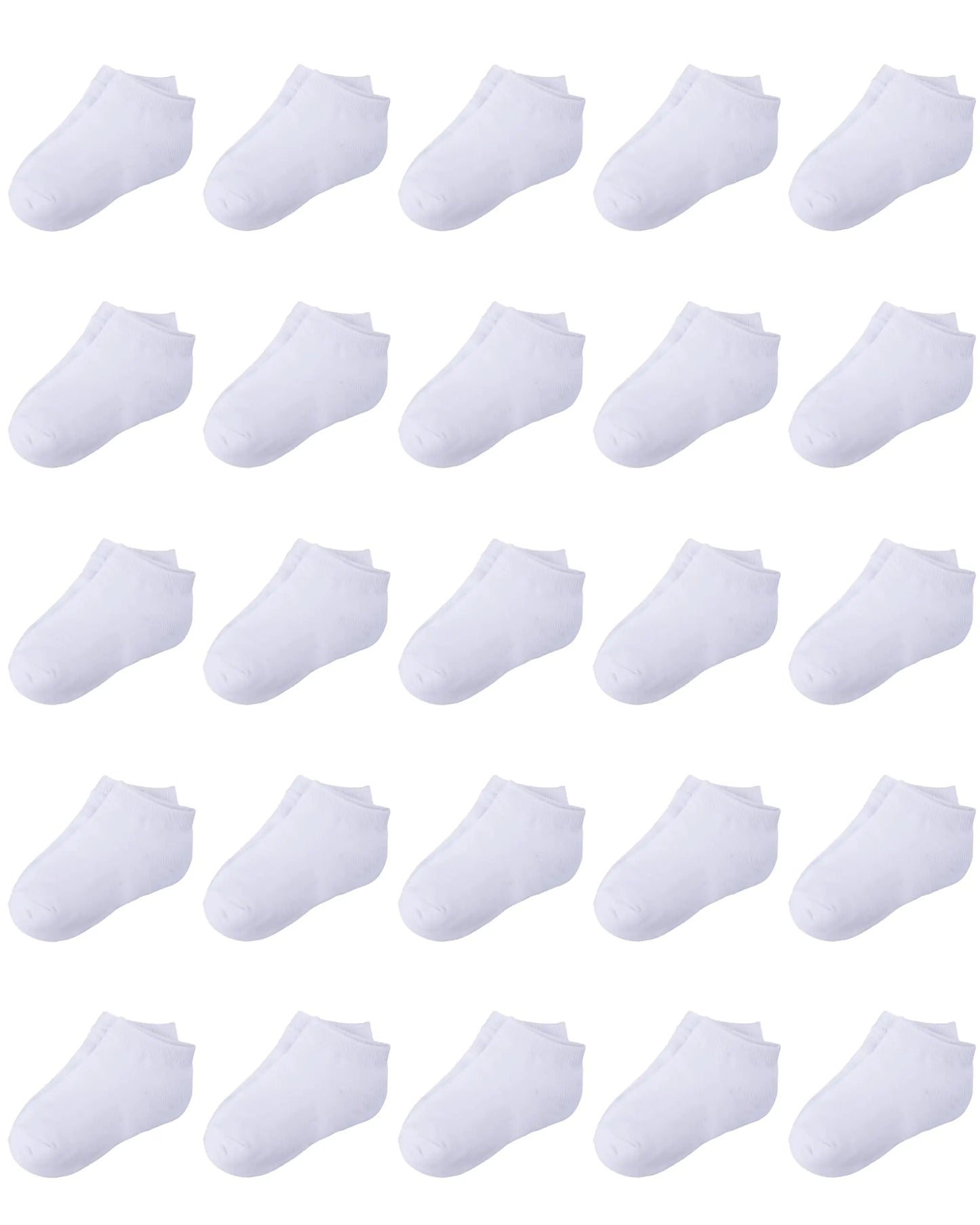 Duufin 25 Pairs Toddler Ankle Socks Low Cut Kids Half Cushion Socks Low Rise Ankle Socks for Boys and Girls 4-6 Years White - # BOAA11810005