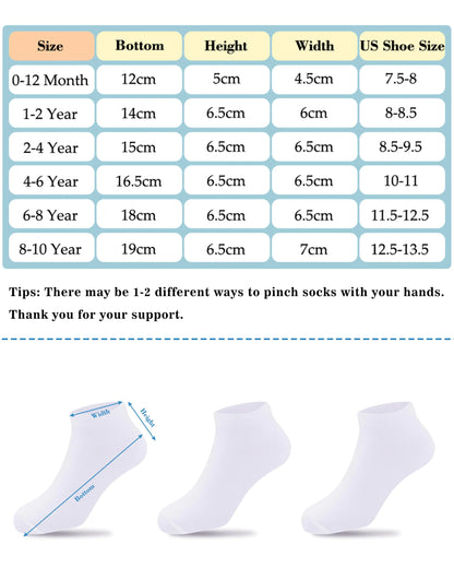 Duufin 25 Pairs Toddler Ankle Socks Low Cut Kids Half Cushion Socks Low Rise Ankle Socks for Boys and Girls 4-6 Years White - # BOAA11810005