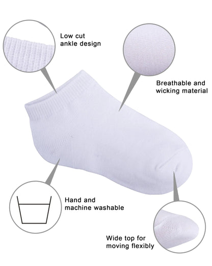 Duufin 25 Pairs Toddler Ankle Socks Low Cut Kids Half Cushion Socks Low Rise Ankle Socks for Boys and Girls 4-6 Years White - # BOAA11810005