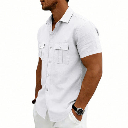 American-style Casual Loose-fit T-shirt With Two Pockets