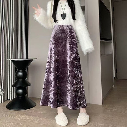New Fallwinter Diamond-velvet Skirt