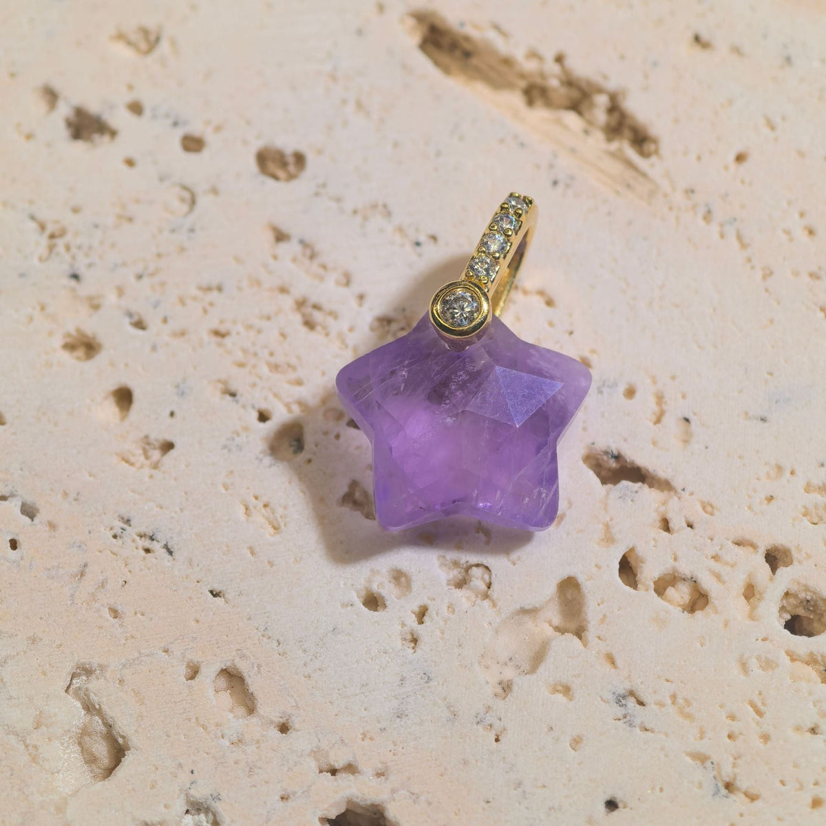 Natural Stone Cut-surface Star Pendant Five-pointed Star Charm