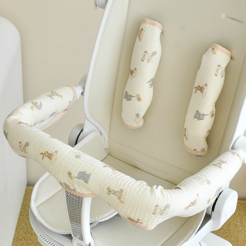 Babys Pure Cotton Thickened Stroller Pad Seat Cushion And Armrest Backrest