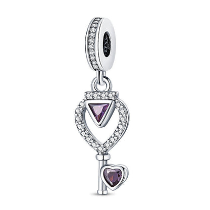 Retro Heart Lock Key Pendant Accessory