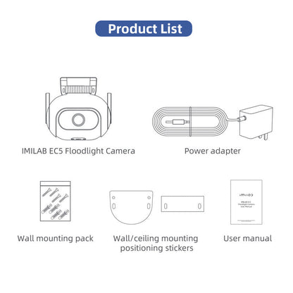 IMILAB - EC5 Wifi Smart Security System Kit Outdoor Video Surveillance Mihome App Wireless Ip Projector Camera 2Kc