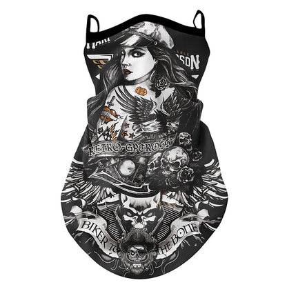Motorcycle Riding Sun-protection Face Mask Ear-loop Headscarf