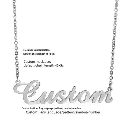 Stainless Steel Name Necklace Electroplated With Real Gold In English