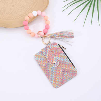 Silicone Bead Bracelet Weaving Pattern Card Holder Coin Purse