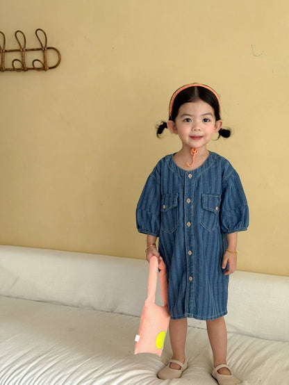 Children's Summer Denim Shirt Set