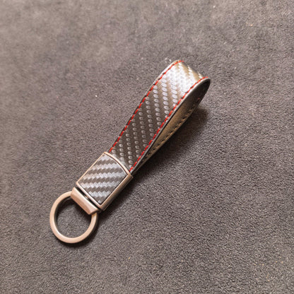 Carbon-fiber-pattern Car Keychain Pendant
