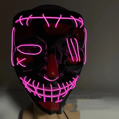 Compatible with Apple, Halloween Glowing Mask Black V Face Mask Grimace