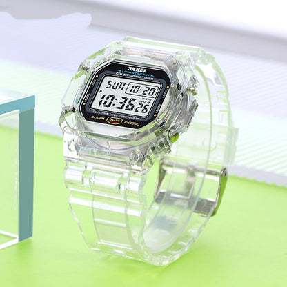 Sports Transparent Strap Multi-function Electronic Watch