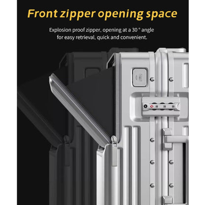 Frame Luggage, Front Open Lid Luggage, 20 Inch 24 Inch Large Capacity, TSA Lock, Universal Wheel Aluminum Frame Luggage, Sturdy And Durable Bag Set