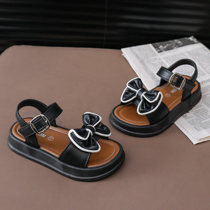 Girls Bow-Knot Non-Slip Velcro Sandals