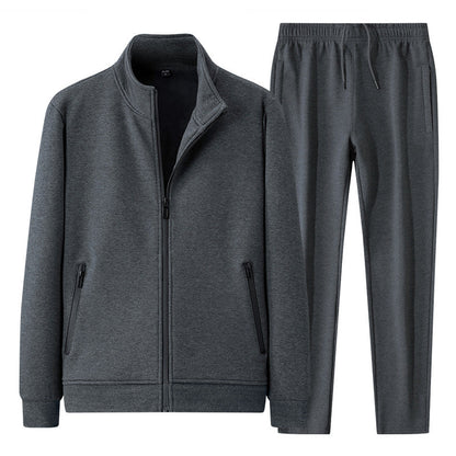 Fleece-lined Thickened Lightweight Sport Jacket And Pants Two-piece Set